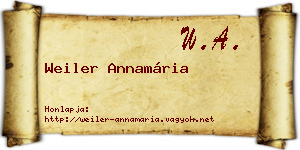 Weiler Annamária névjegykártya